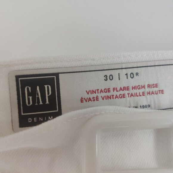 *LIKE NEW* GAP High Rise Vintage Flare White Denim Jeans Size 30 / 10R - Picture 4 of 6